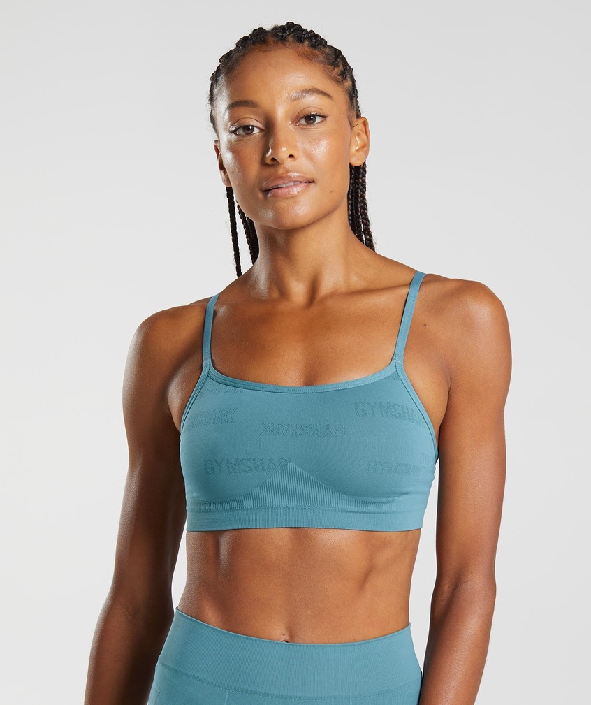 Blue Women's Gymshark Seamless Jacquard Bralette | USA-47283