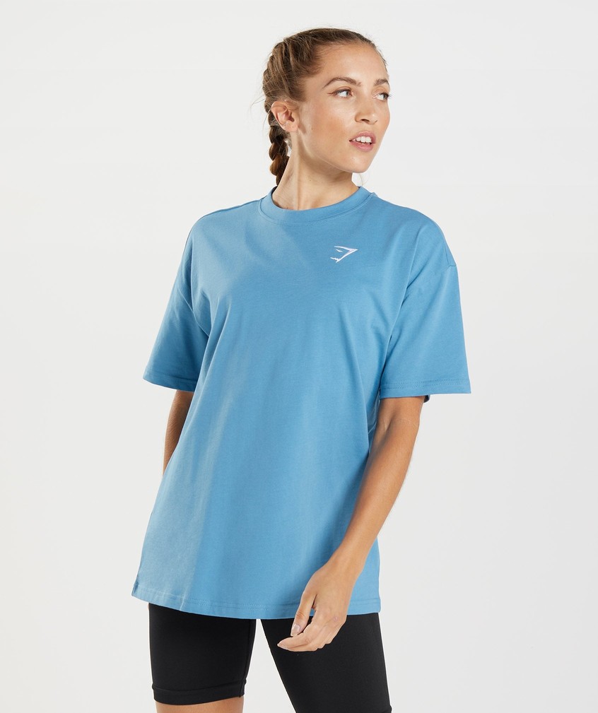 Blue Women's Gymshark Training Oversized T-Shirts | USA-53291