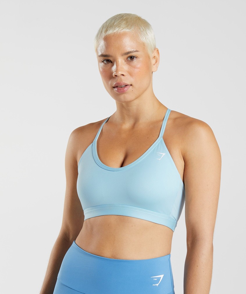 Blue Women's Gymshark V Neck Sports Bra | USA-16349