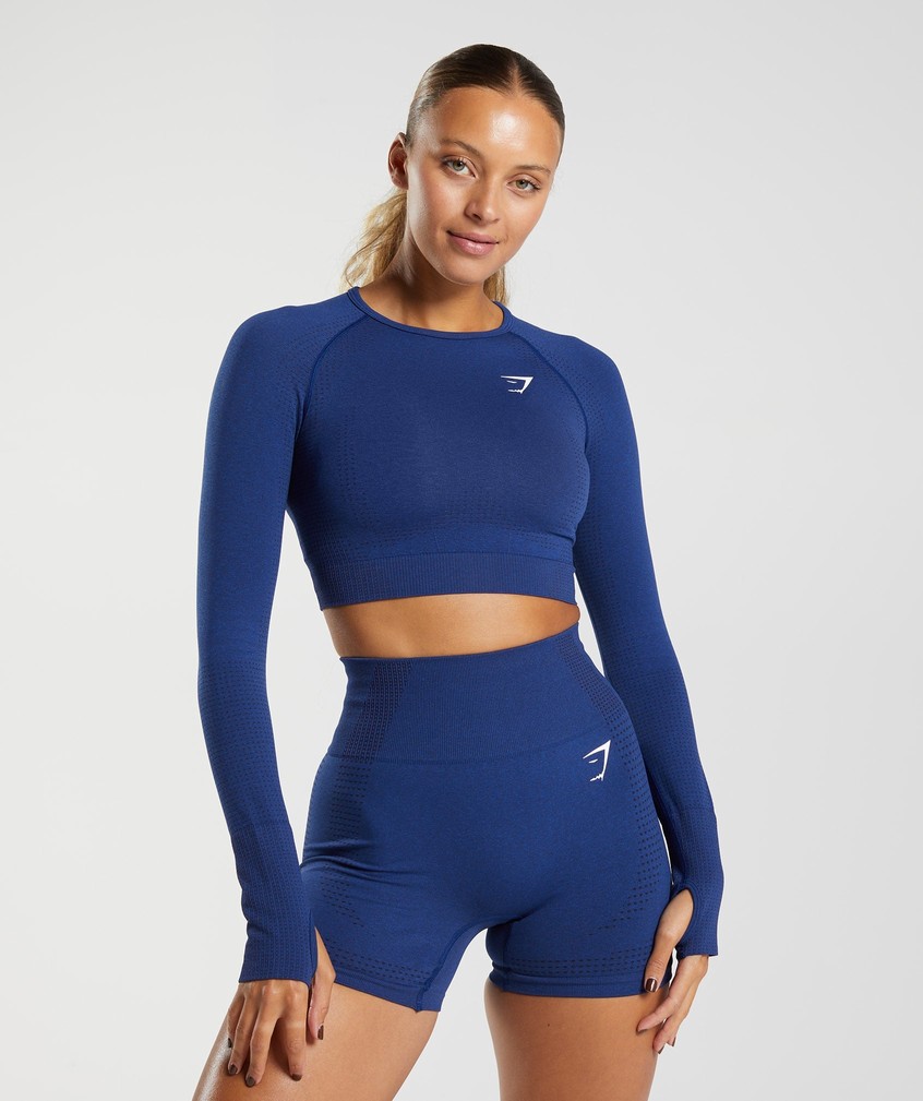 Blue Women's Gymshark Vital Seamless 2.0 Crop Top T-Shirts | USA-14629