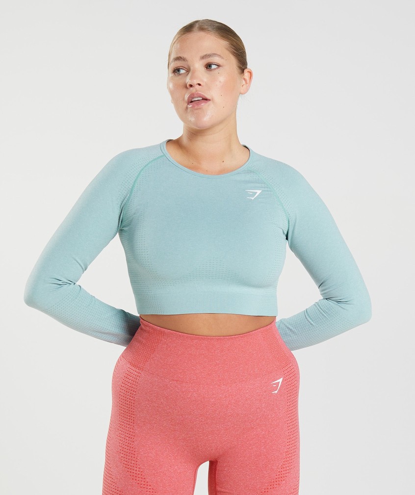 Blue Women's Gymshark Vital Seamless 2.0 Crop Top T-Shirts | USA-51498