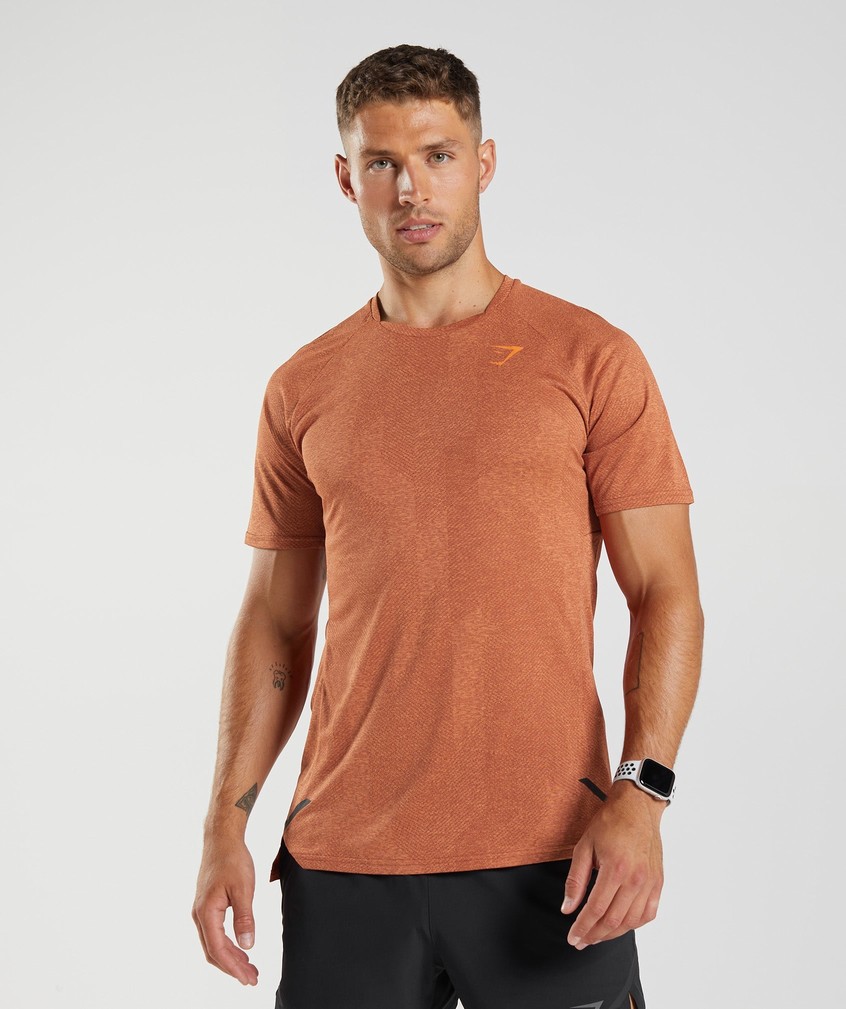 Brown / Orange Men's Gymshark Apex T-Shirts | USA-35468