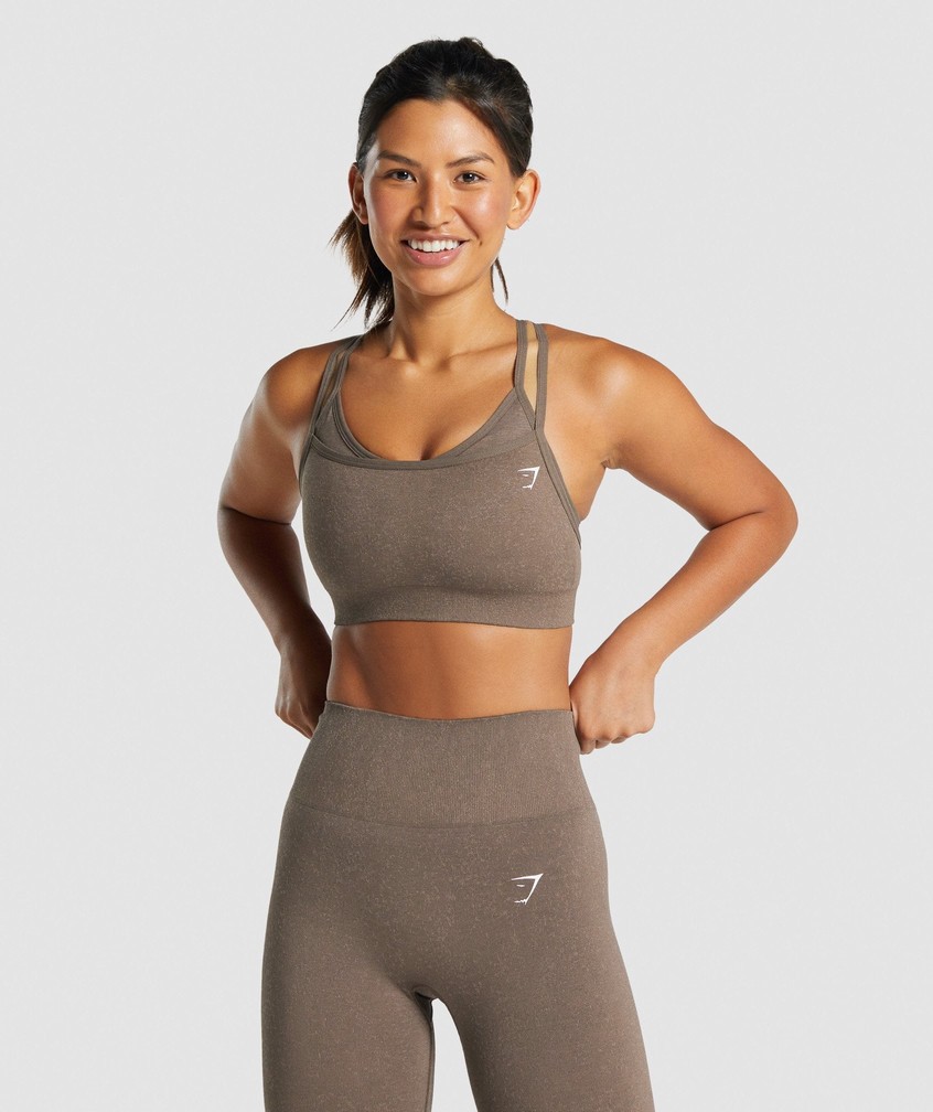 Brown Women's Gymshark Adapt Fleck Seamless Sports Bra | USA-26847