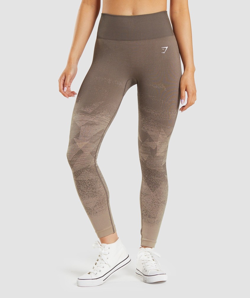 Brown Women's Gymshark Adapt Ombre Seamless Leggings | USA-85074