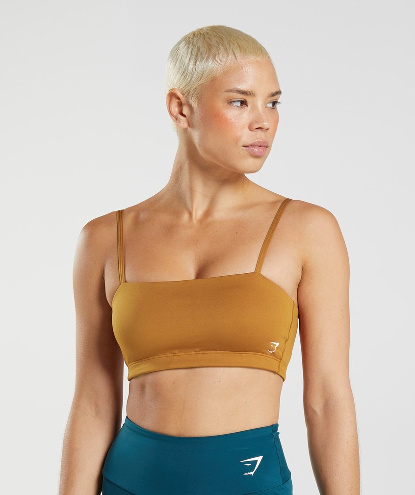 Brown Women's Gymshark Bandeau Sports Bra | USA-85973