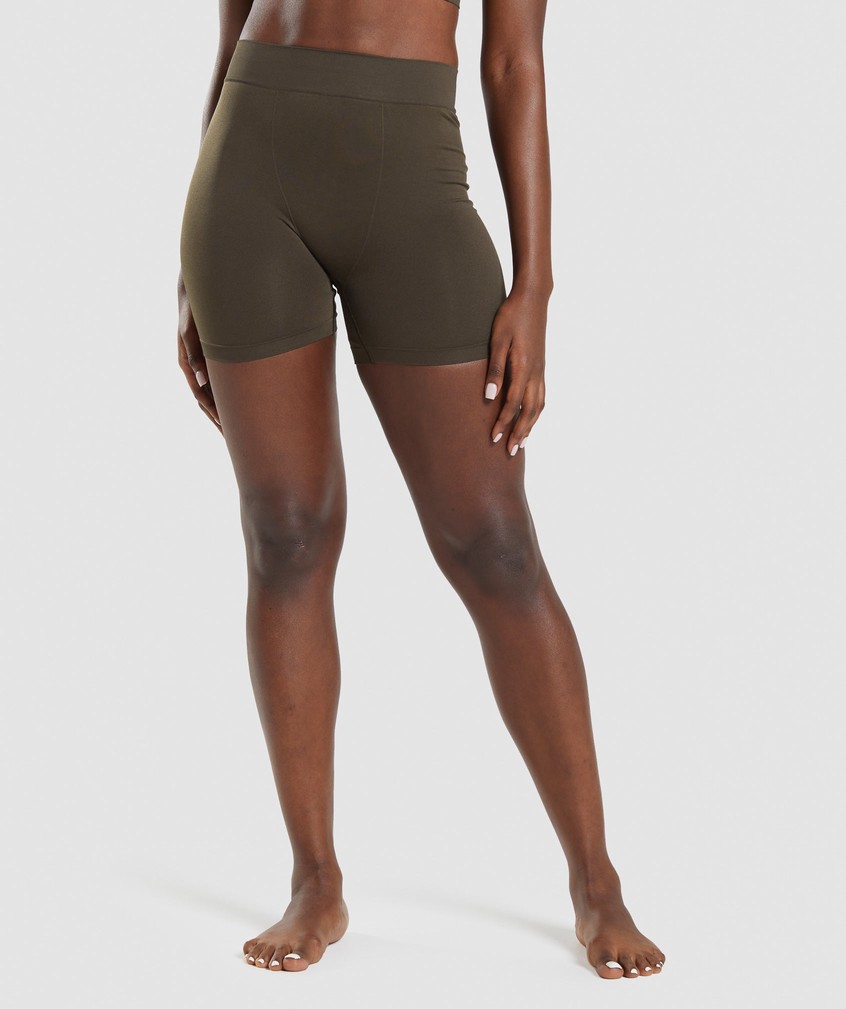 Brown Women's Gymshark Seamless Boxers Bikini Bottoms | USA-61790