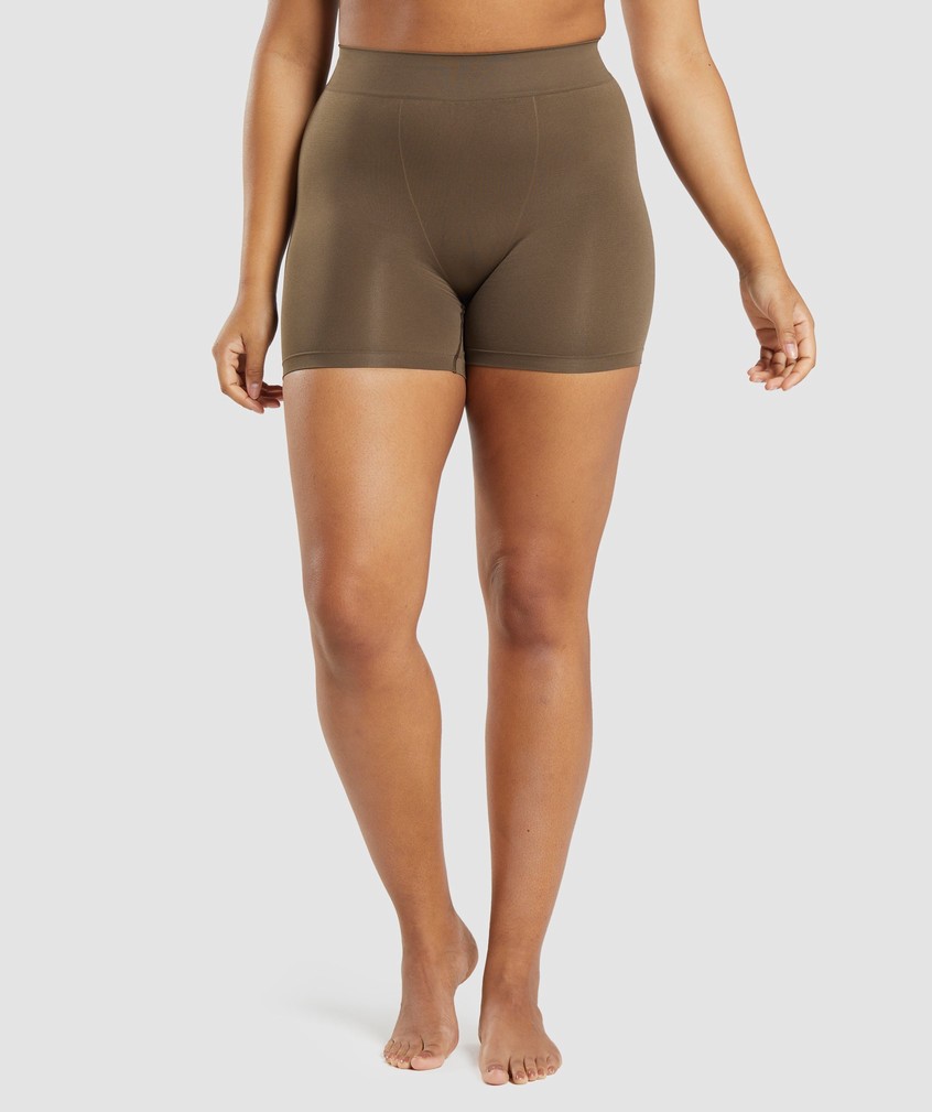 Brown Women's Gymshark Seamless Boxers Bikini Bottoms | USA-63092