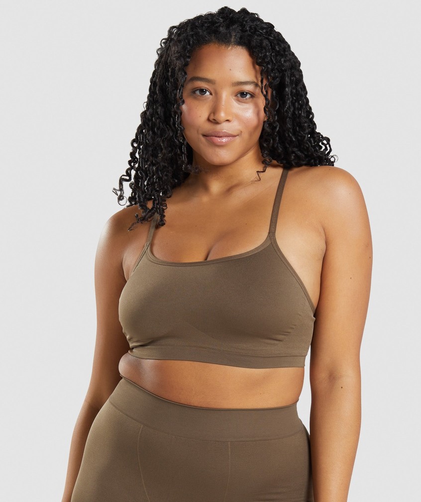 Brown Women's Gymshark Seamless Scoop Neck Bralette | USA-35478