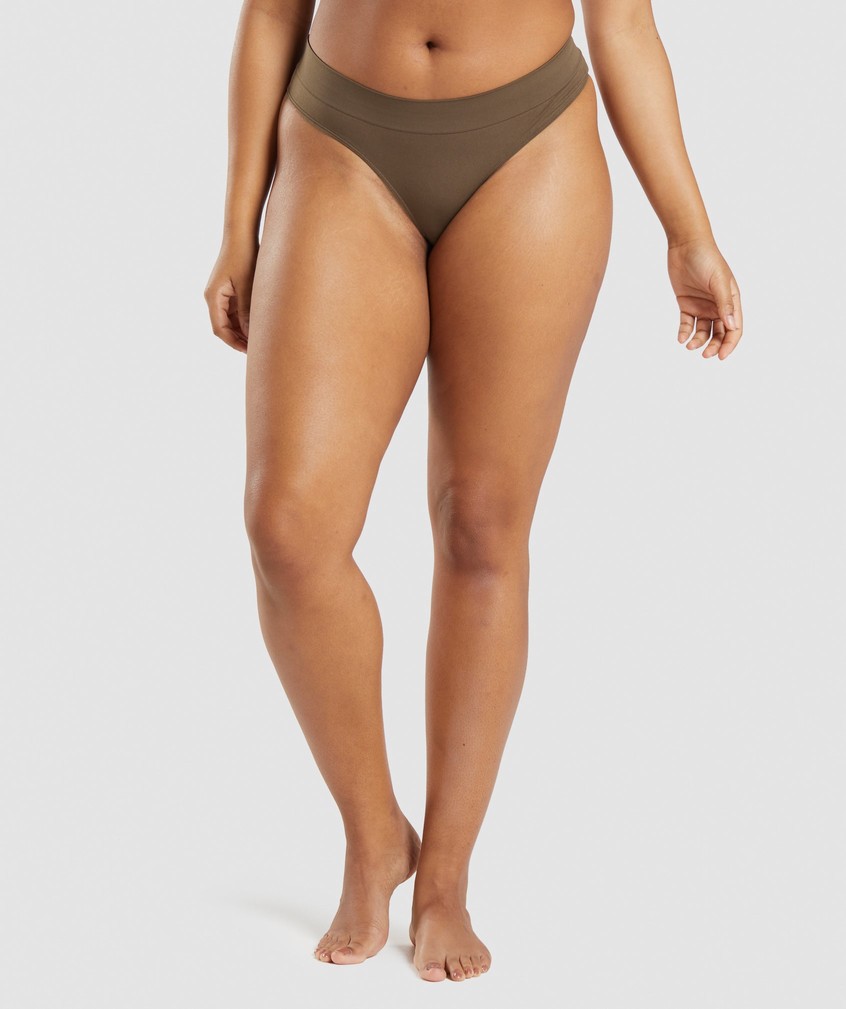 Brown Women's Gymshark Seamless Thong | USA-40357