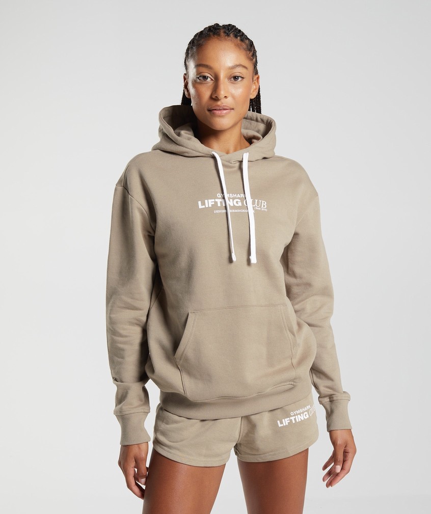 Brown Women's Gymshark Social Club Oversized Hoodie | USA-50324