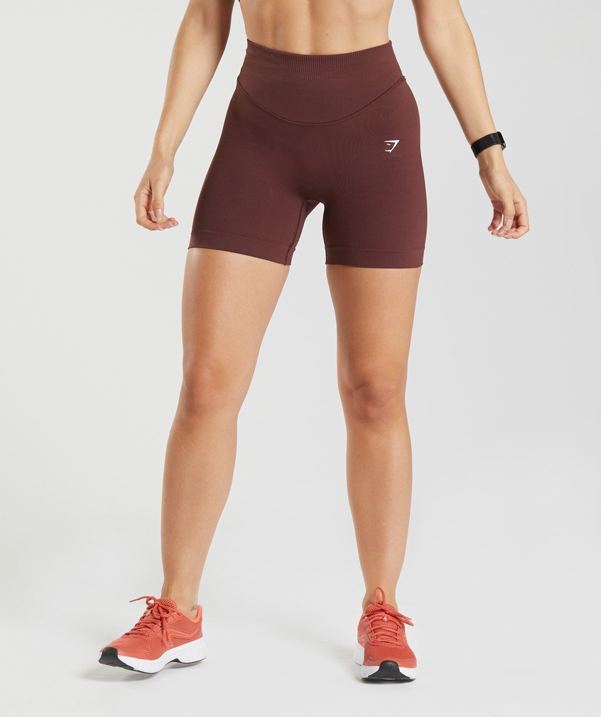 Burgundy Women's Gymshark Sweat Seamless Sculpt Shorts | USA-23809