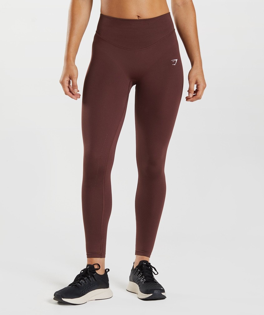 Burgundy Women's Gymshark Sweat Seamless Sculpt Leggings | USA-81073