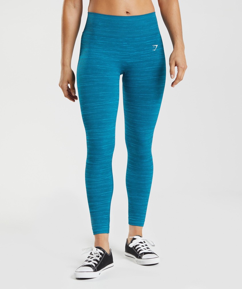 Dark Grey Blue Women's Gymshark Adapt Marl Seamless Leggings | USA-76294