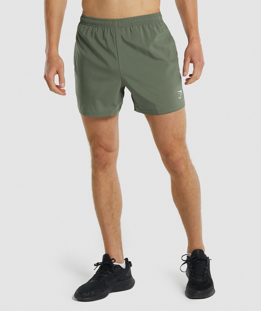 Green Men's Gymshark Arrival 5" Shorts | USA-39245