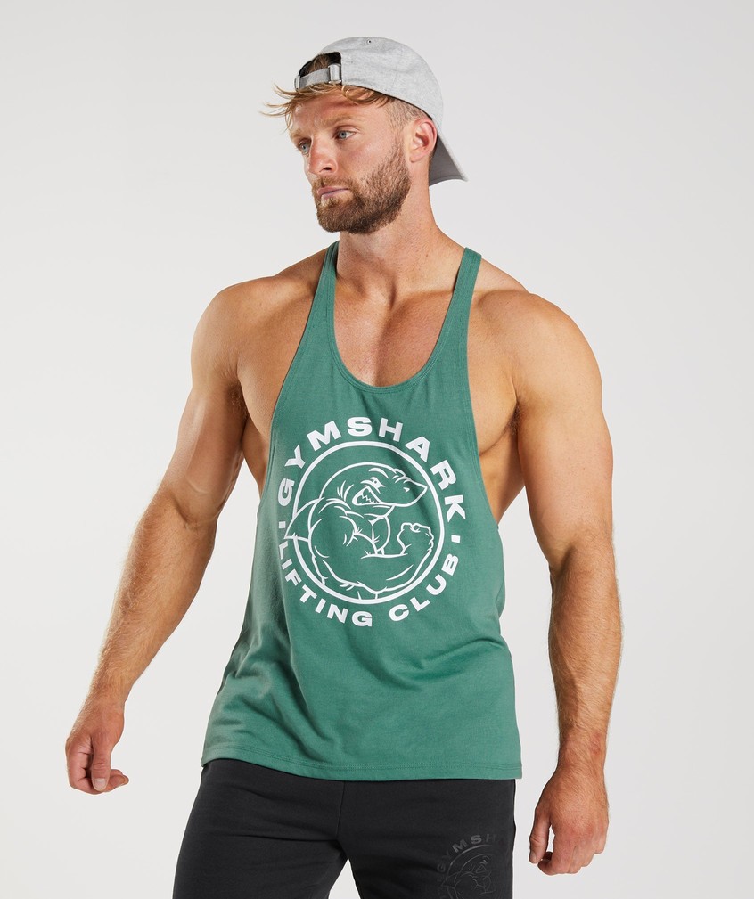 Green Men's Gymshark Legacy Stringer | USA-64389