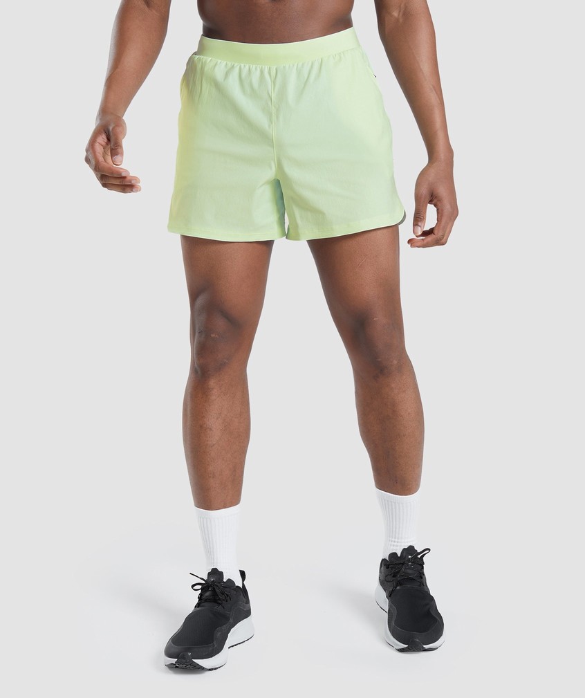 Green Men's Gymshark Speed Evolve 5" Shorts | USA-13206