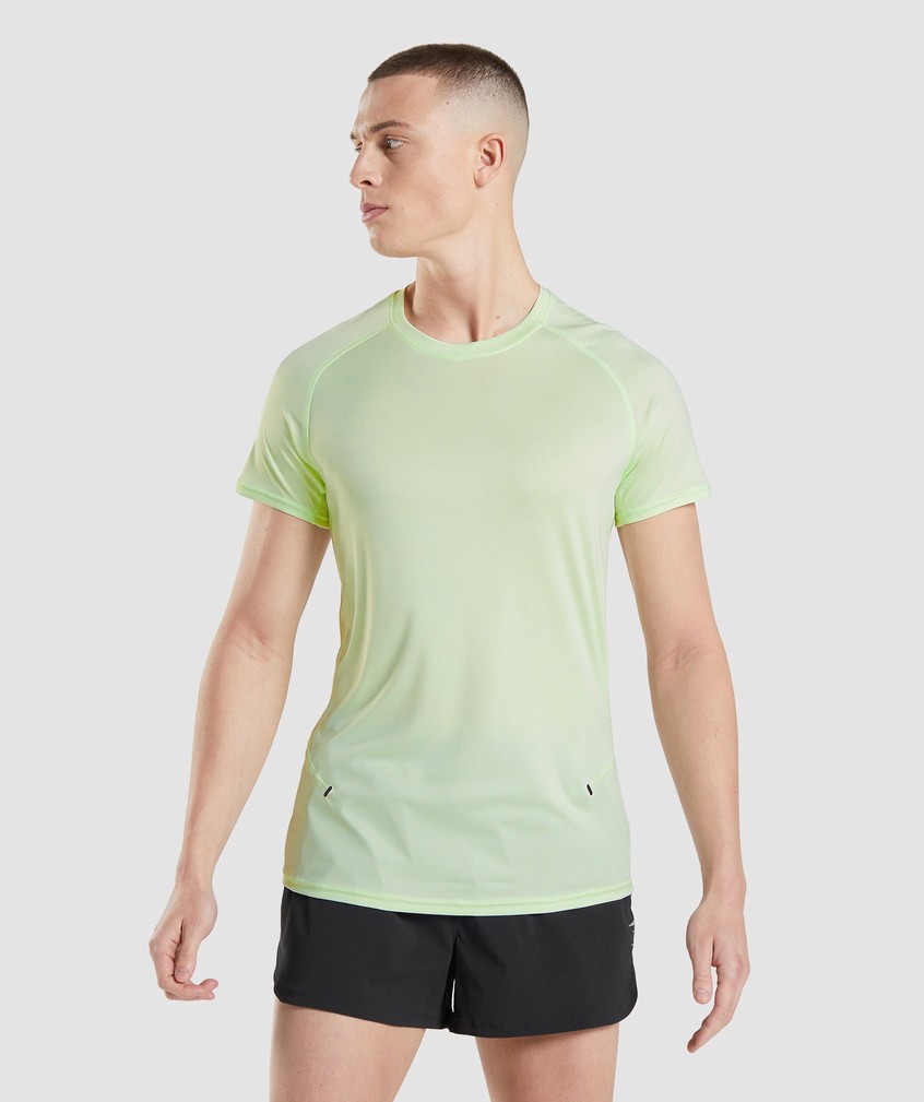 Green Men's Gymshark Speed Evolve T-Shirts | USA-87519