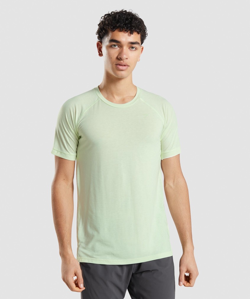 Green Men's Gymshark Studio Amplify T-Shirts | USA-31089