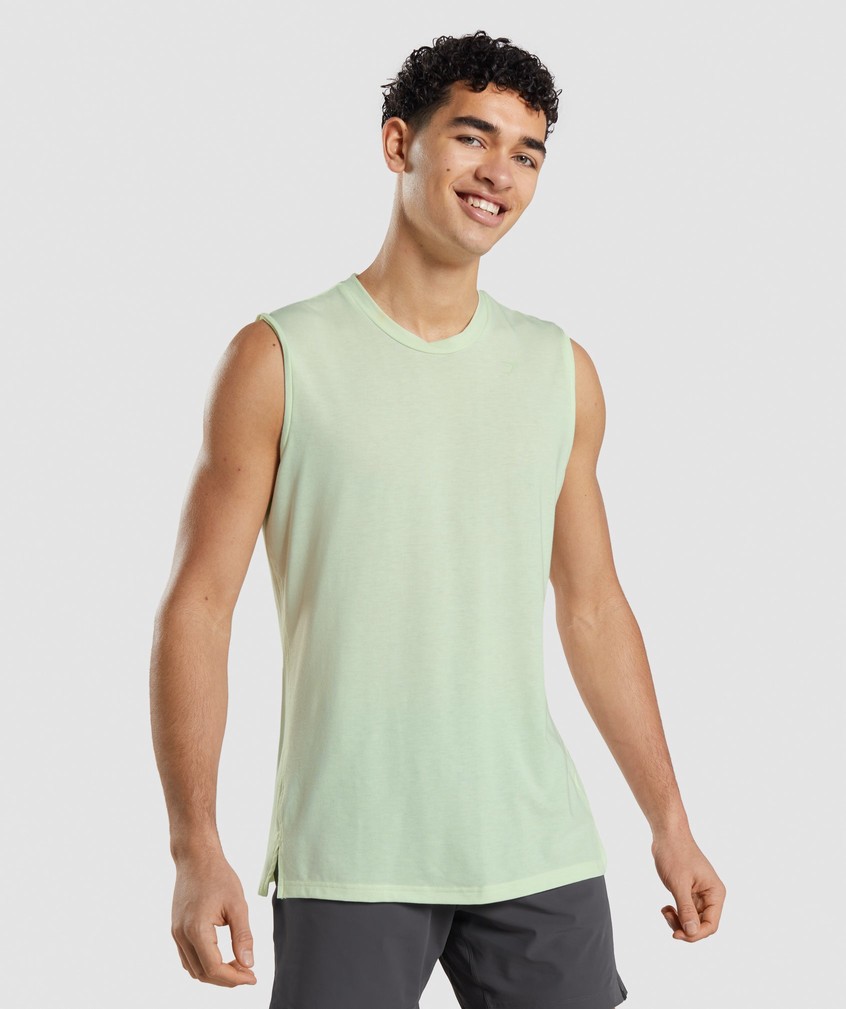 Green Men's Gymshark Studio Amplify Tank | USA-39786