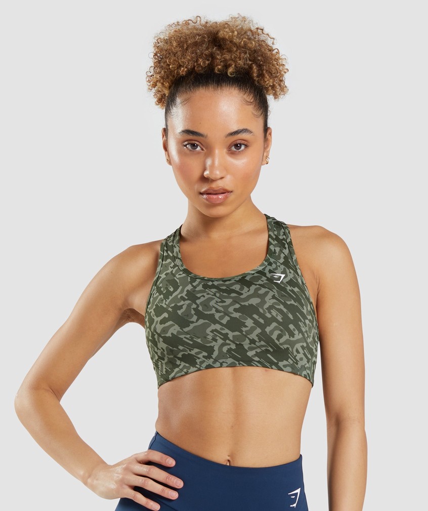 Green Women's Gymshark Essential Racer Back Sports Bra | USA-73164