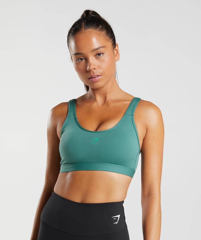 Green Women's Gymshark Fraction Sports Bra | USA-84906