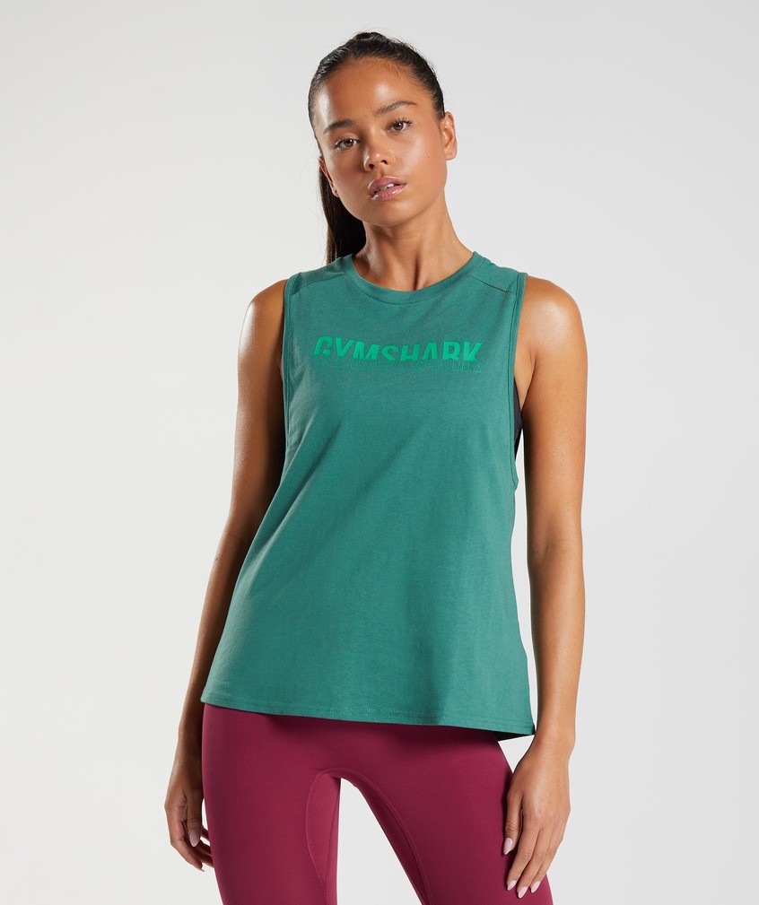 Green Women's Gymshark Fraction Tank | USA-34906