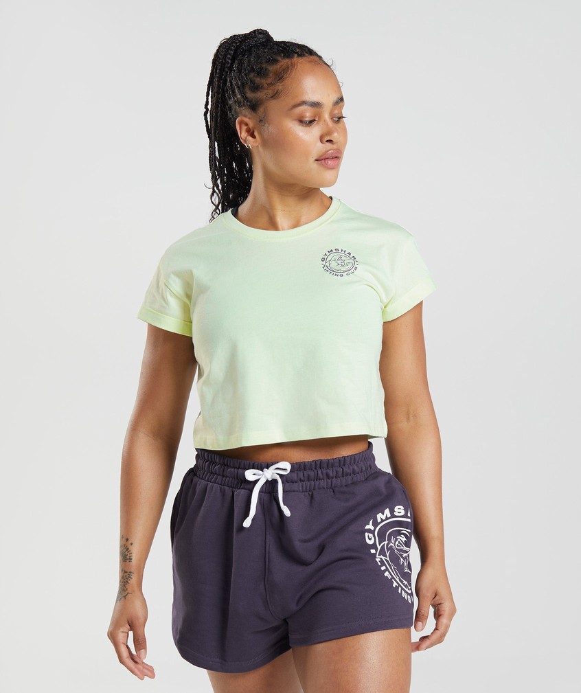 Green Women's Gymshark Legacy Crop Top T-Shirts | USA-30491