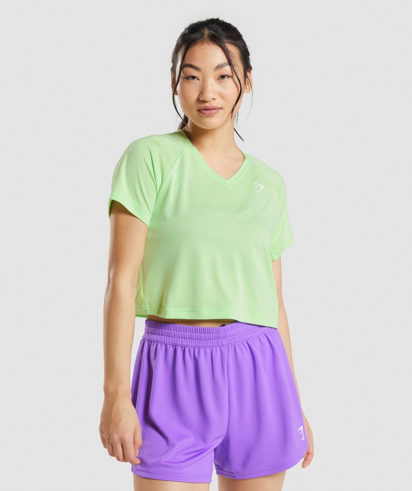 Green Women's Gymshark Sport Midi T-Shirts | USA-74563