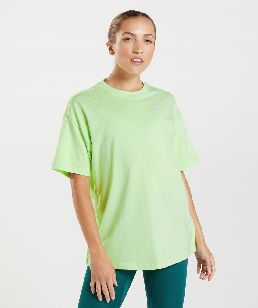 Green Women's Gymshark Training Oversized T-Shirts | USA-32548