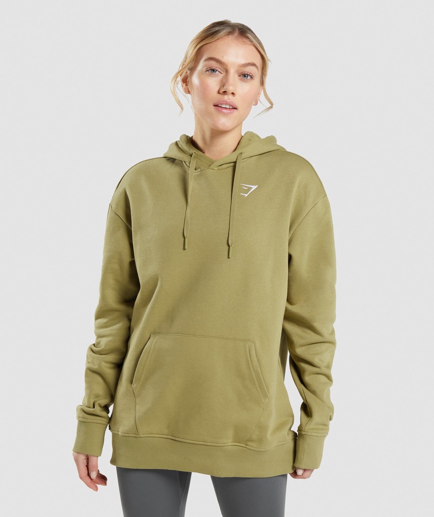 Green Women's Gymshark Training Oversized Hoodie | USA-37148