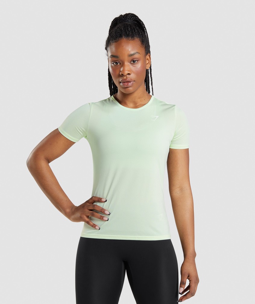 Green Women's Gymshark Training T-Shirts | USA-53972