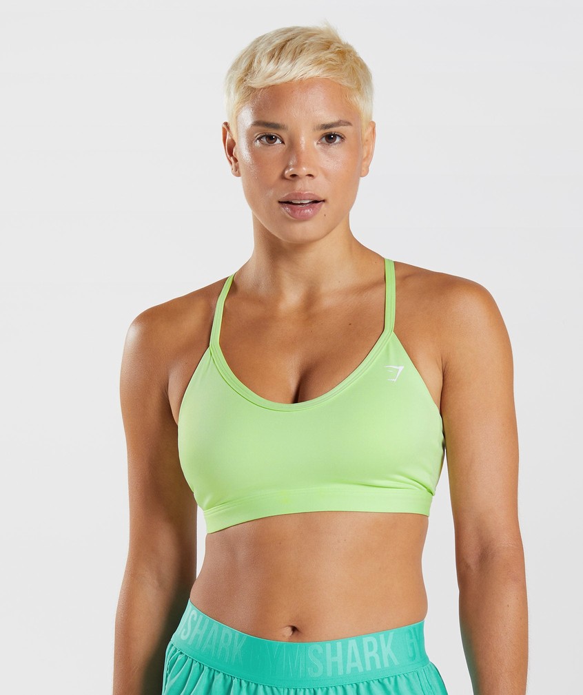 Green Women's Gymshark V Neck Sports Bra | USA-49258