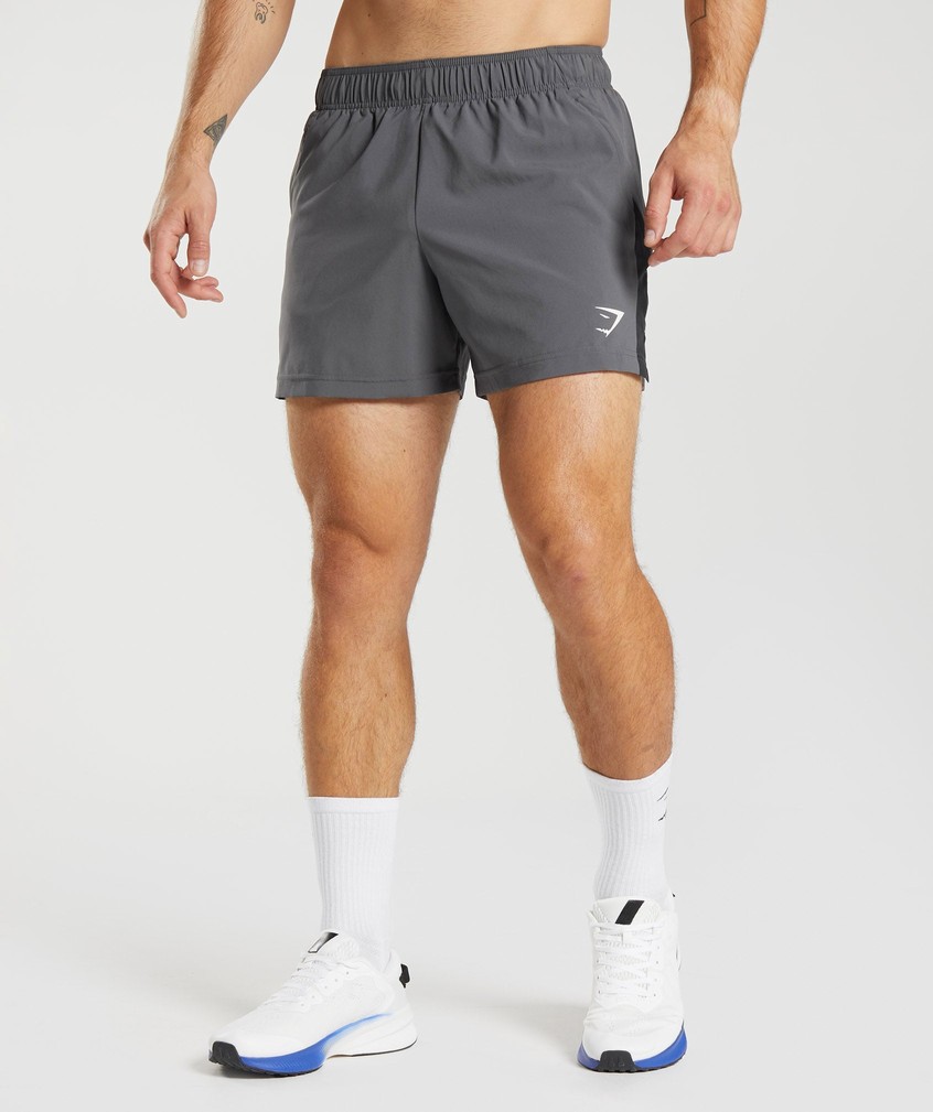 Grey / Black Men's Gymshark Sport 5" Shorts | USA-04569