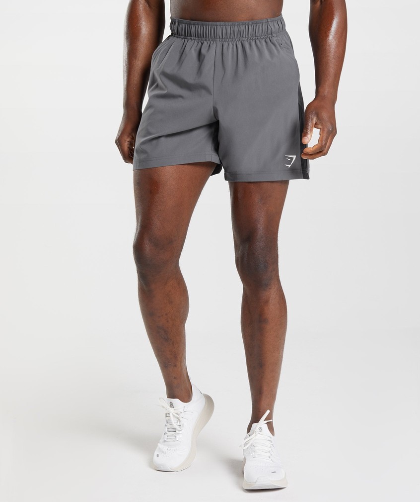 Grey / Black Men's Gymshark Sport Shorts | USA-48251