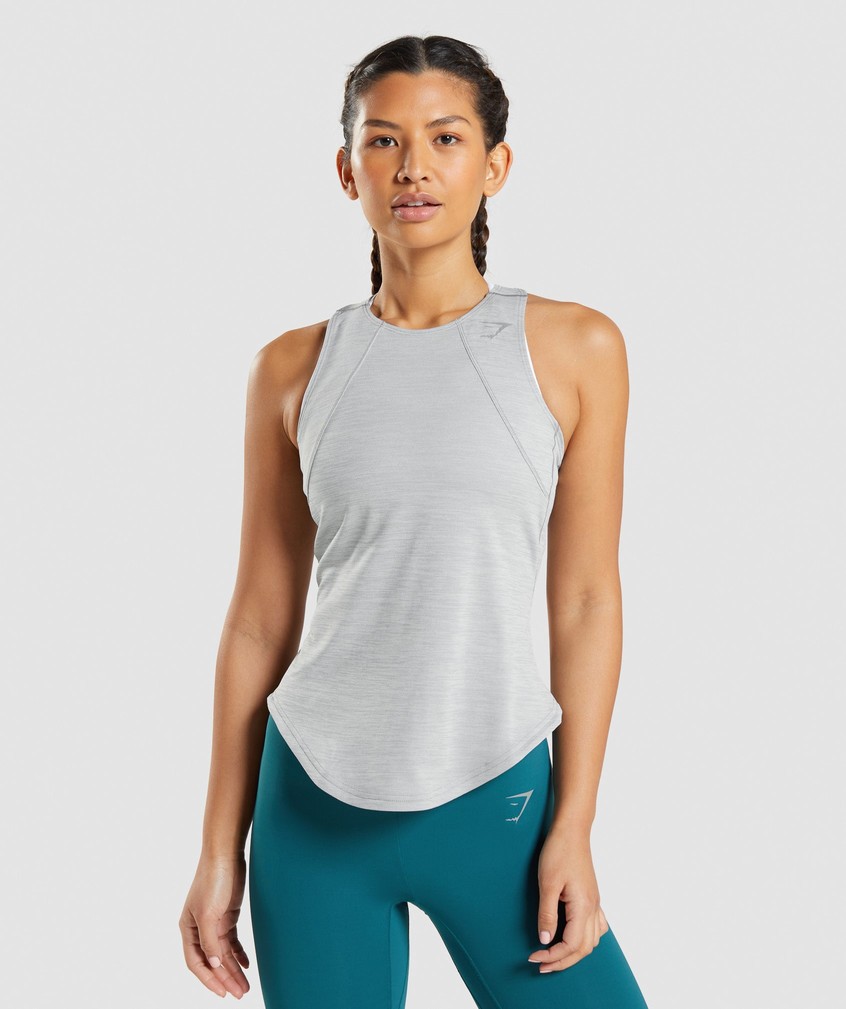 Grey / Green Women's Gymshark Speed Tank | USA-16823