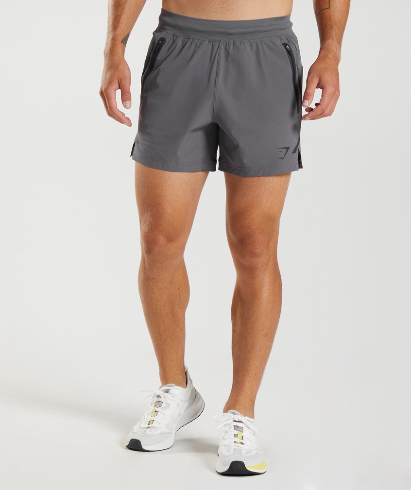 Grey Men's Gymshark Apex 5" Perform Shorts | USA-92046