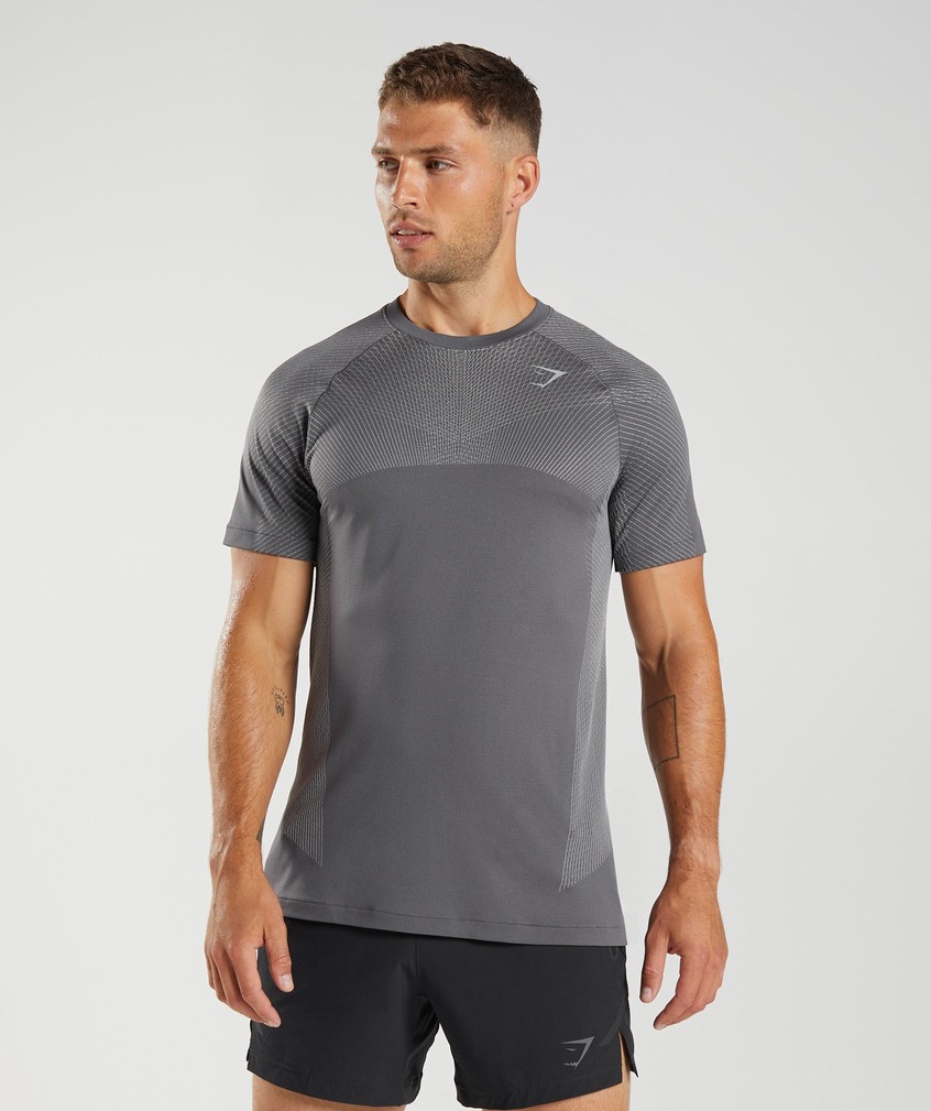 Grey Men's Gymshark Apex Seamless T-Shirts | USA-59102