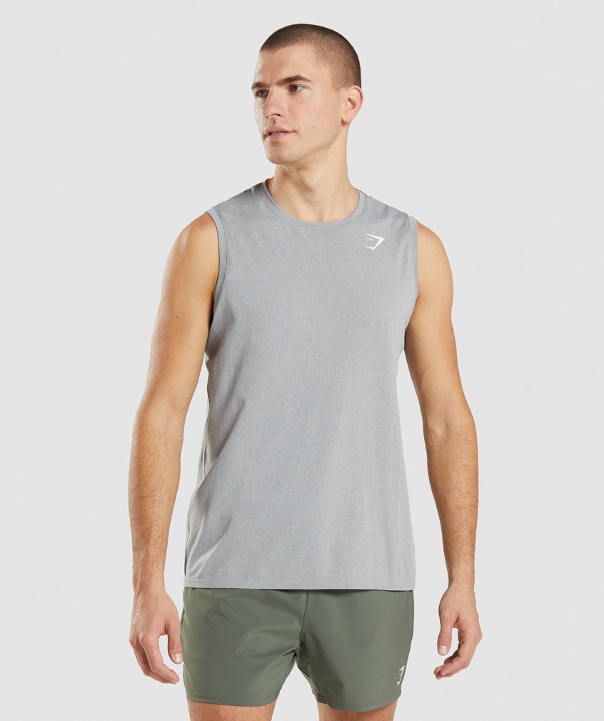 Grey Men's Gymshark Arrival Seamless Tank | USA-01453