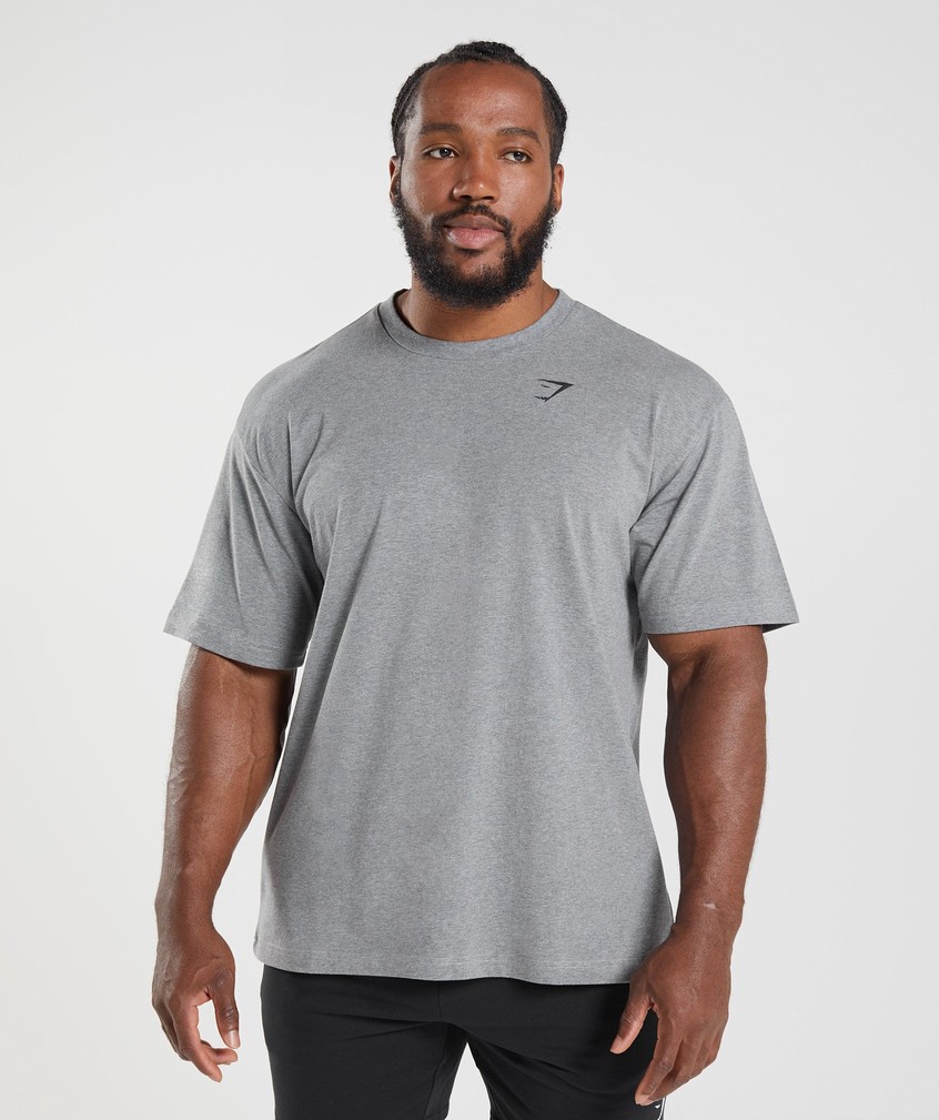 Grey Men's Gymshark Essential Oversized T-Shirts | USA-18465