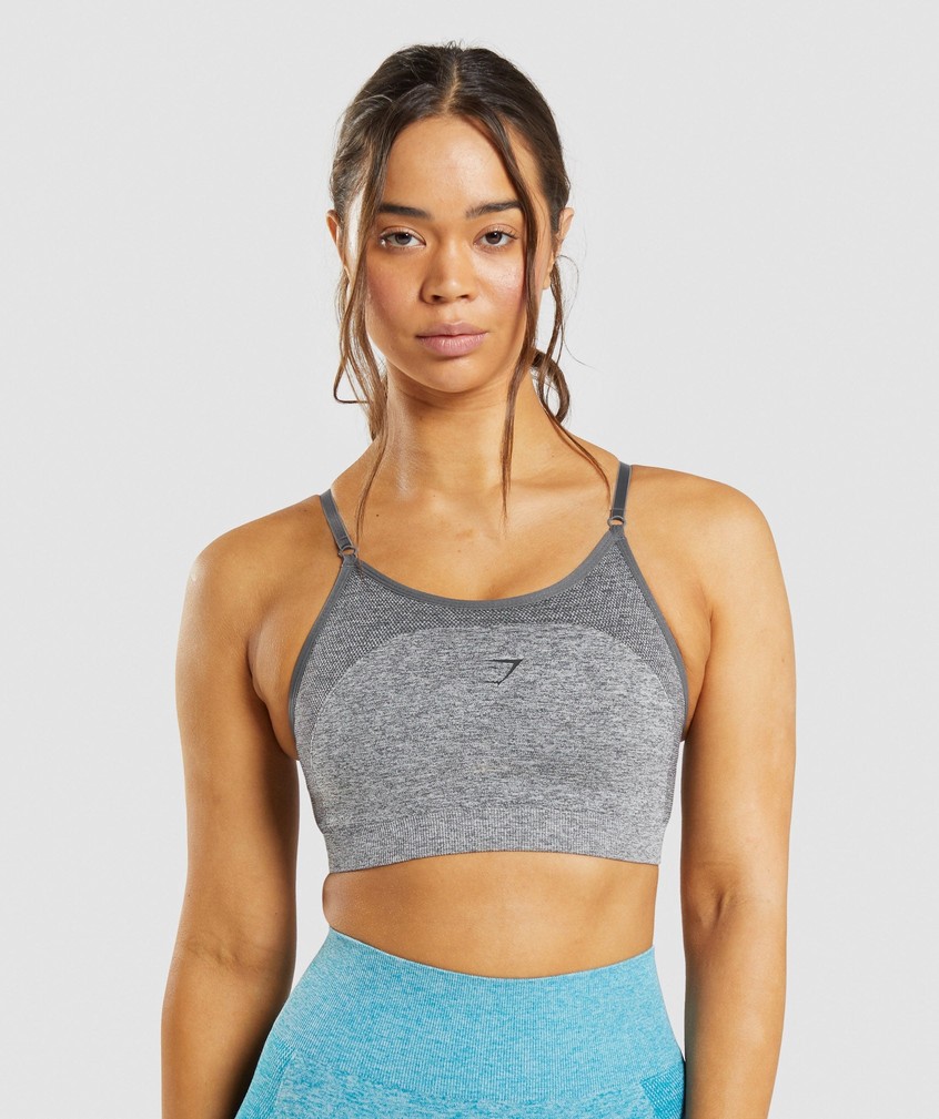 Grey Women's Gymshark Flex Strappy Sports Bra | USA-15873