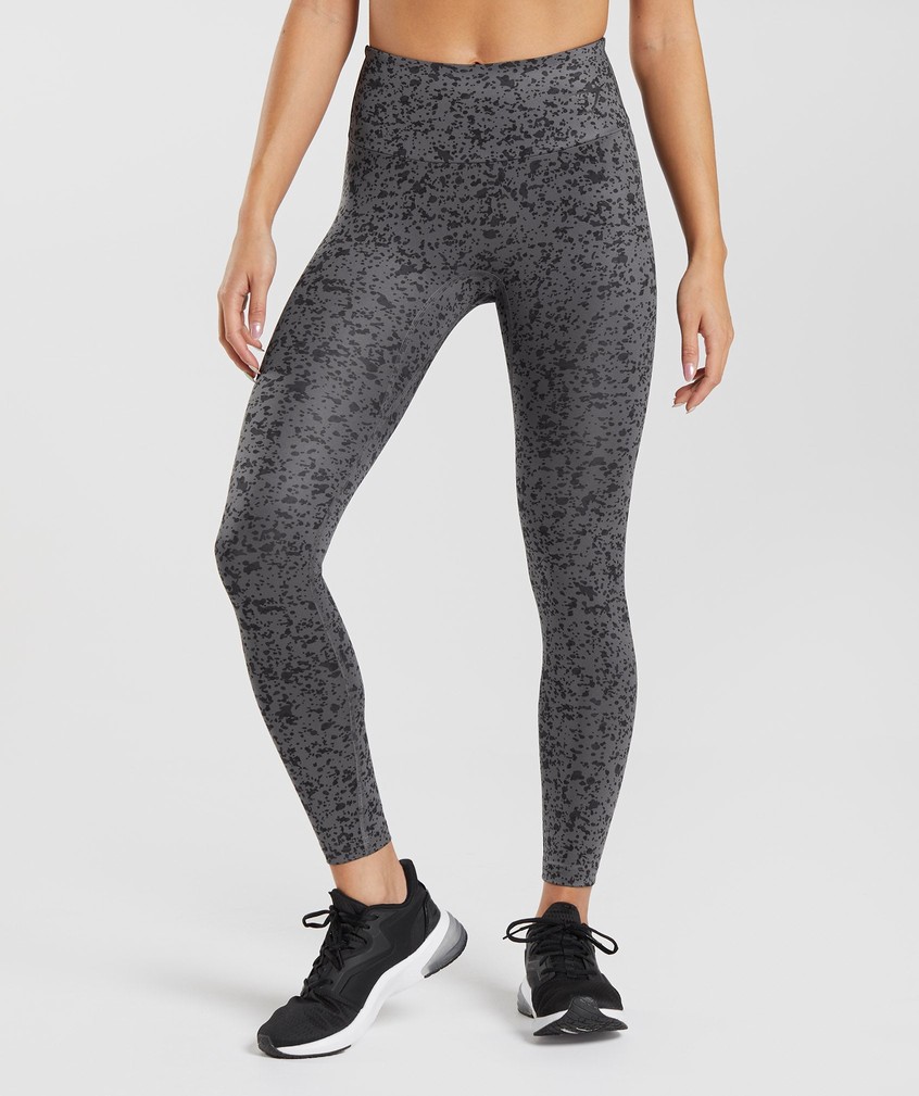 Grey Women's Gymshark Mineral Print Leggings | USA-98465