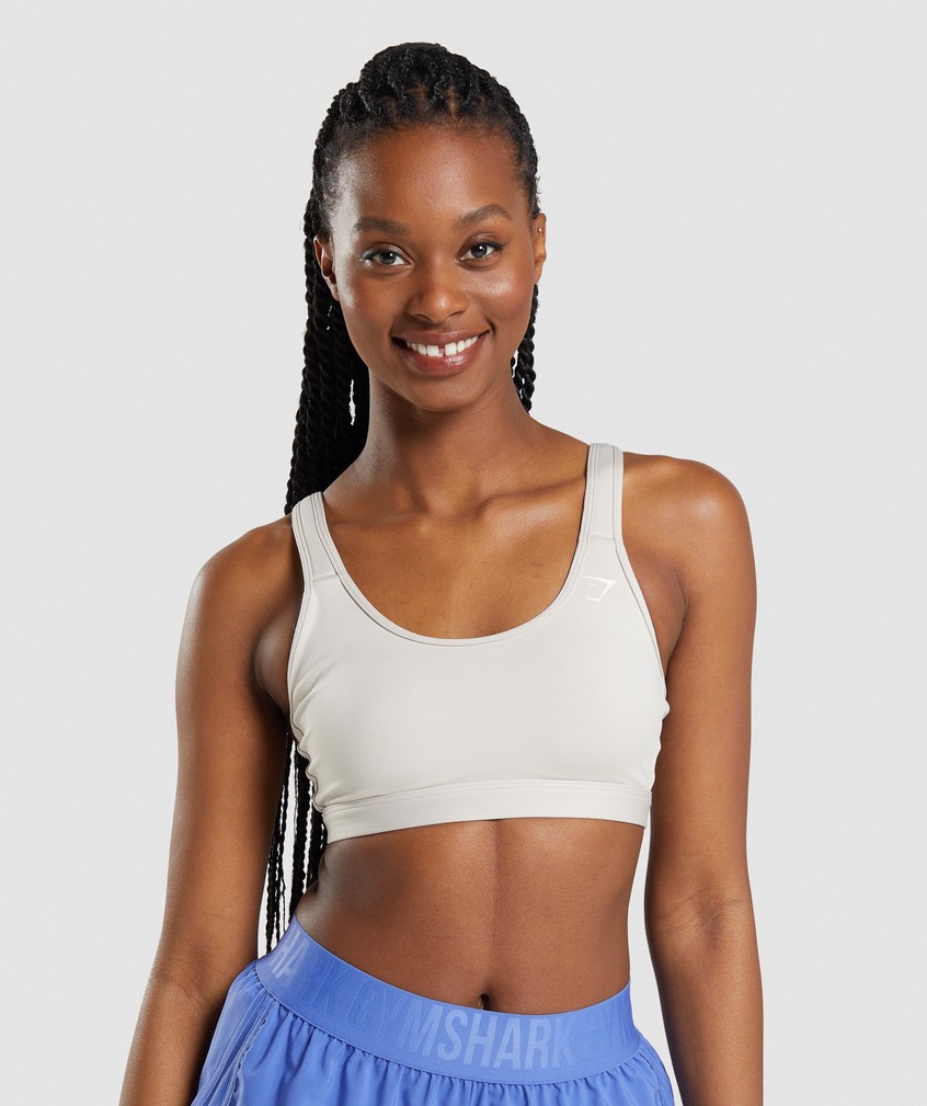 Grey Women's Gymshark Scoop Neck Sports Bra | USA-49528