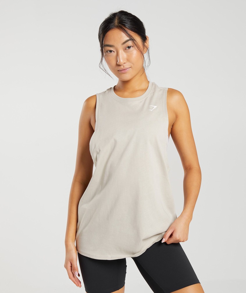 Grey Women's Gymshark Training Drop Arm Tank | USA-45621