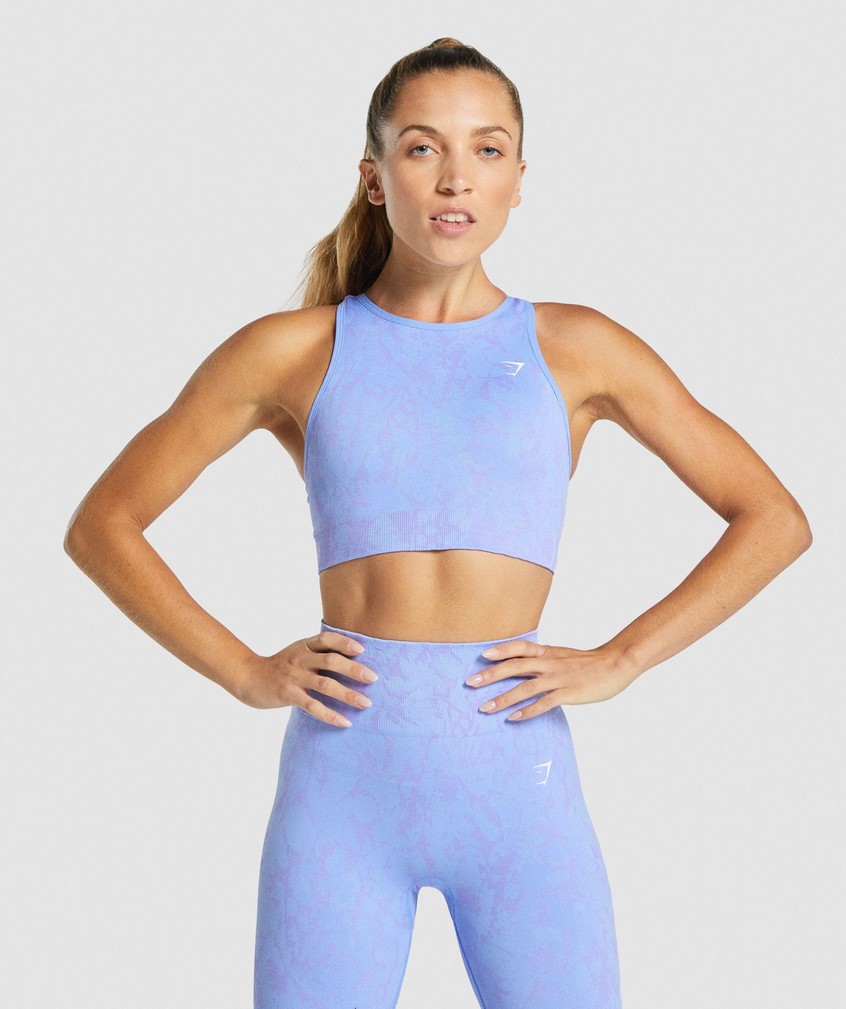 Light Blue Women's Gymshark Adapt Animal Seamless Sports Bra | USA-40518