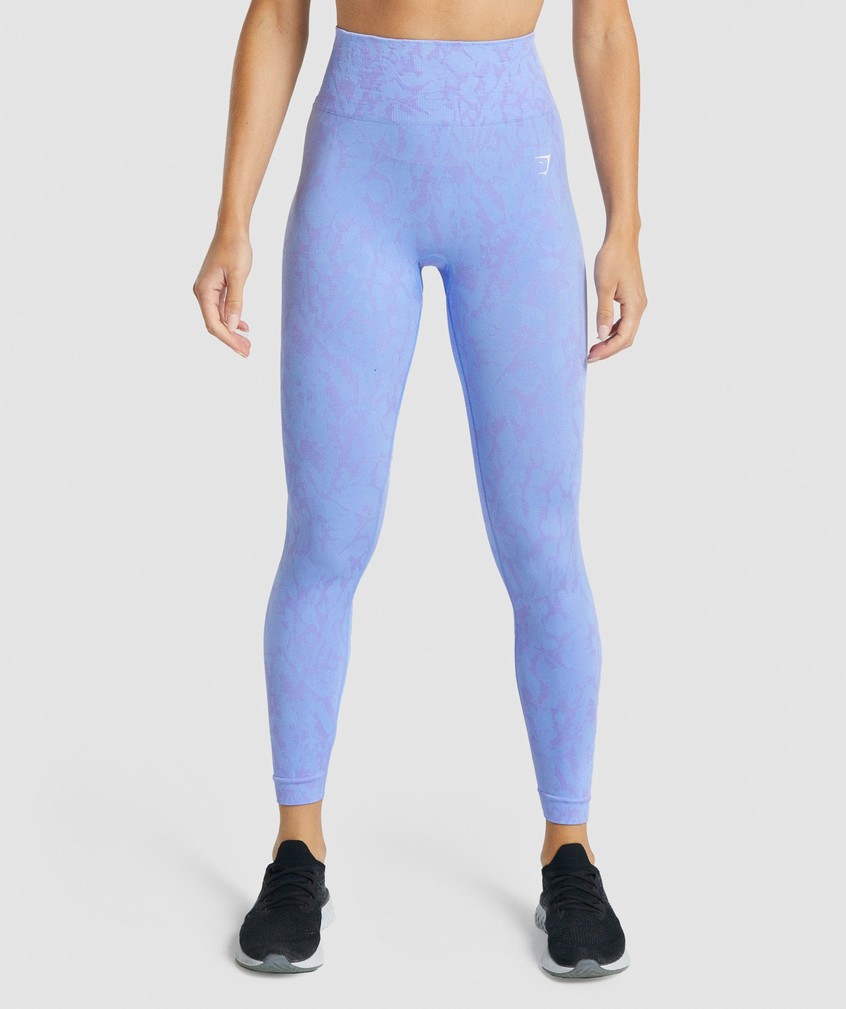 Light Blue Women's Gymshark Adapt Animal Seamless Leggings | USA-91346