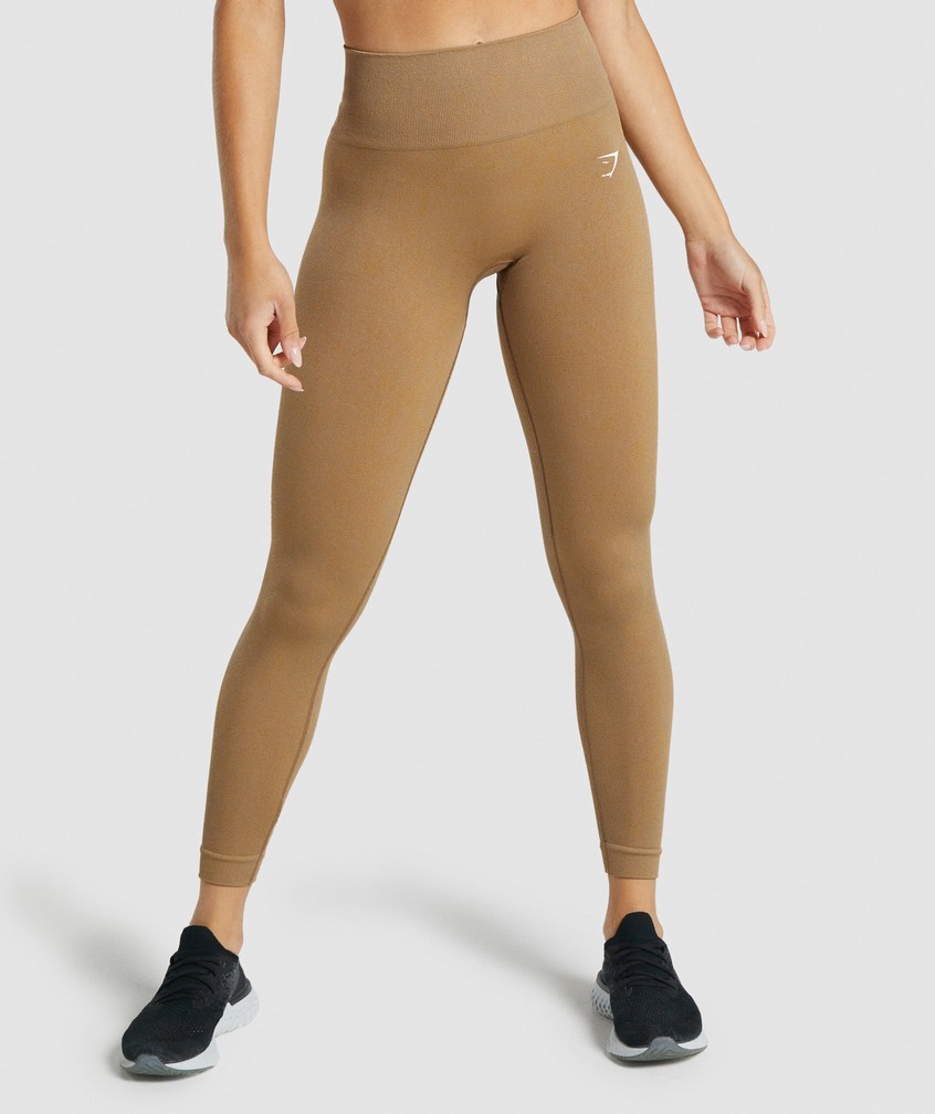 Light Brown Women's Gymshark Adapt Fleck Seamless Leggings | USA-95126