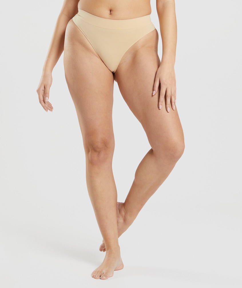 Light Brown Women's Gymshark Seamless High Rise Thong | USA-79860