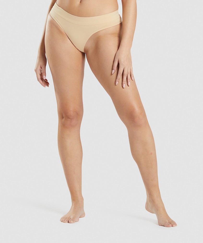 Light Brown Women's Gymshark Seamless Thong | USA-83279