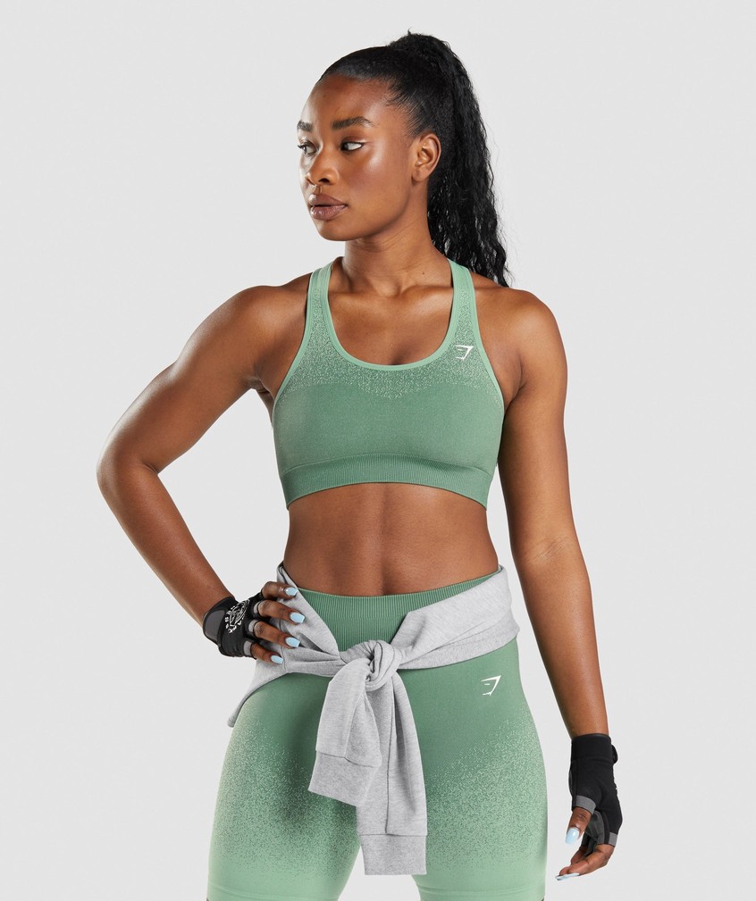 Light Green Women's Gymshark Adapt Ombre Seamless Sports Bra | USA-30249