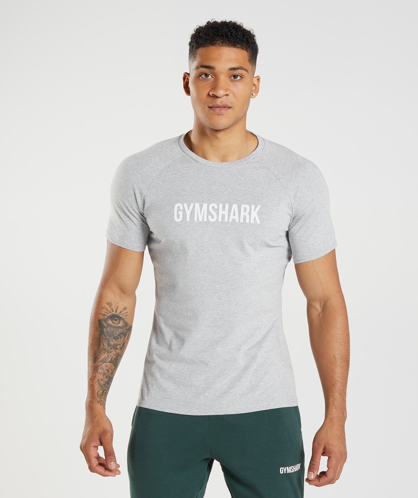 Light Grey Men's Gymshark Apollo T-Shirts | USA-36917